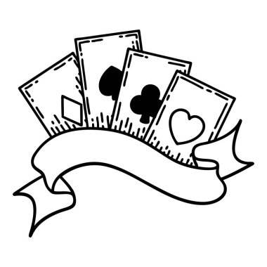 dövme siyah çizgi biçiminde kart ve pankart