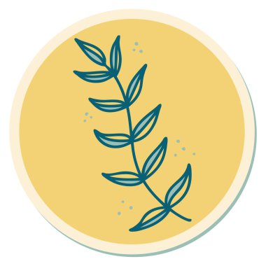 Geleneksel defne stili dövme çıkartması