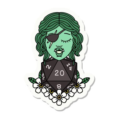 Yarım bir ork hırsızının çıkartması, doğal olarak 20 zar atıyor.