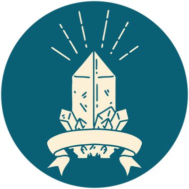 Dövme stili kuvars kristalinin simgesi