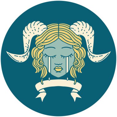 Retro Dövme Biçimi ağlayarak karakter yüzünü kaydırma pankartıyla kaplıyor