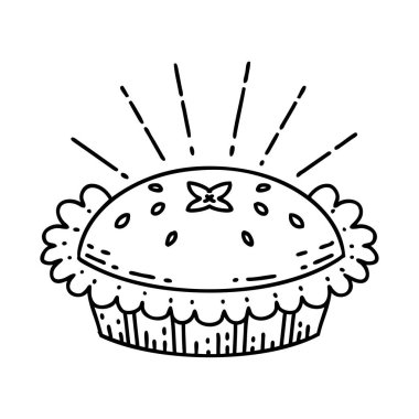 Geleneksel siyah çizgili dövme stili inanılmaz bir turta.