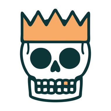 Bir kafatası ve tacın ikonik dövme şekli