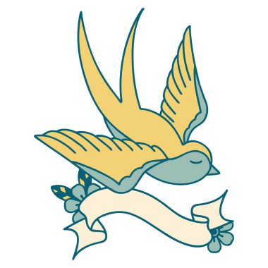 Kırlangıç sancağıyla geleneksel dövme