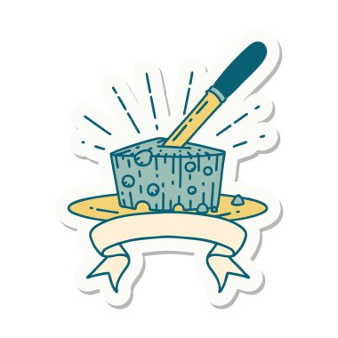 Dövme stili peynir etiketi.