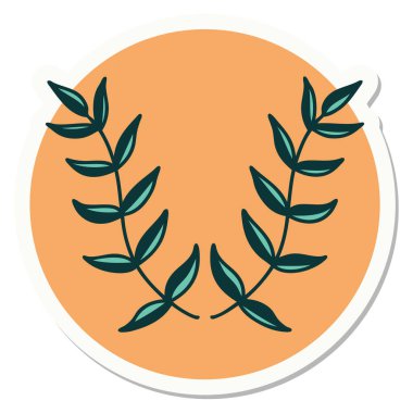 Geleneksel defne stili dövme çıkartması