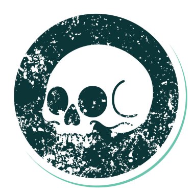 Bir kafatasının sembolik depresif dövme görüntüsü