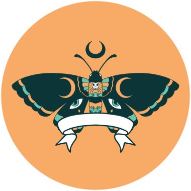 bir güve sancağıyla dövme biçimi simgesi