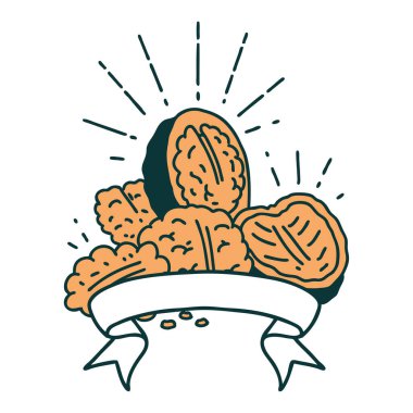 Dövme stili ceviz kabuklu parşömen.