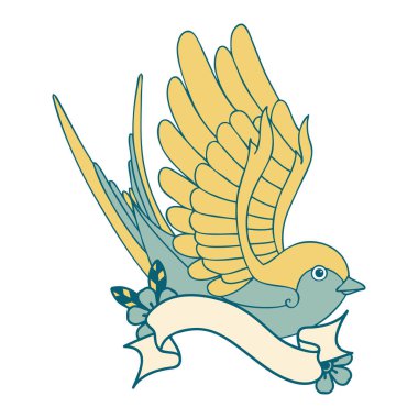 Kırlangıç sancağıyla geleneksel dövme