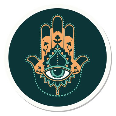 Geleneksel bir hamza stili dövme çıkartması.