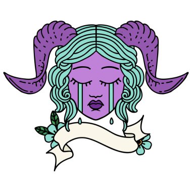 Retro Dövme Biçimi tiefling karakter yüzü 