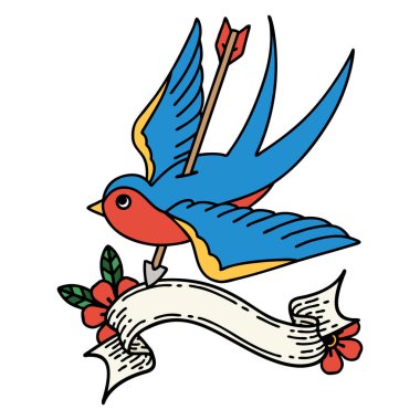 Kırlangıç sancağıyla geleneksel dövme