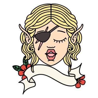 Retro Dövme Tarzı Elf düzenbaz karakter yüzü