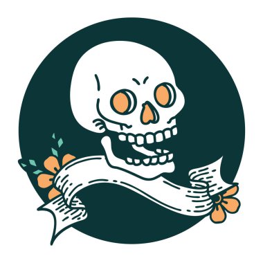 kafatası sancağıyla dövme biçimi simgesi