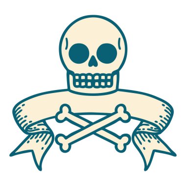 Kafatası dövmeli geleneksel dövme