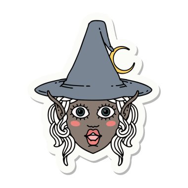 Elf büyücüsü karakteri yüzü çıkartması