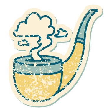 Sigara tiryakisi piposunun sembolik dövmeli görüntüsü