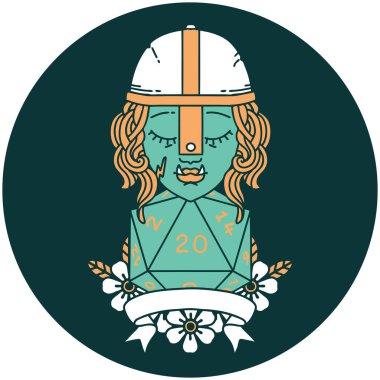 Yarı Ork dövüşçüsünün doğal yirmi zar atma ikonu.