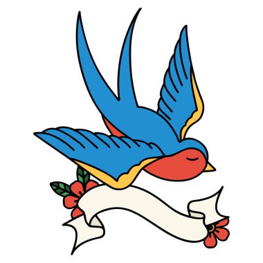 Kırlangıç sancağıyla geleneksel dövme