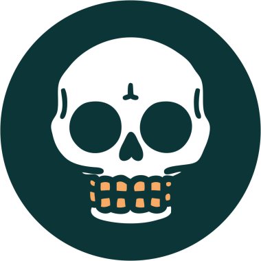 Bir kafatasının ikonik dövme şekli