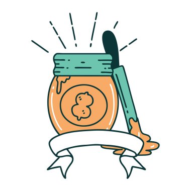 Dövme stili fıstık ezmeli parşömen.