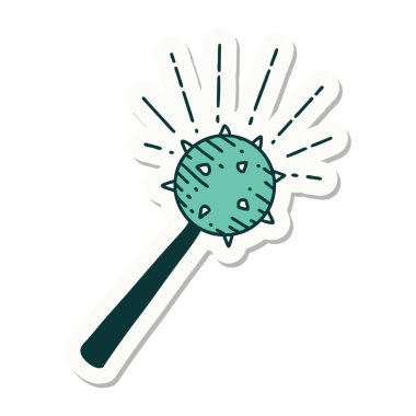 Dövme stili ortaçağ topuzu çıkartması.