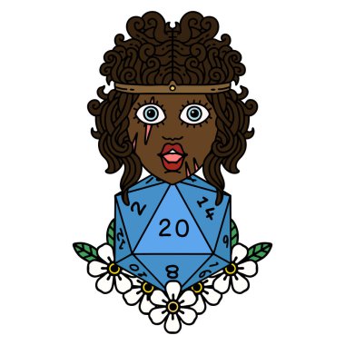 Retro Dövme Tarzı 20 zarlı barbar insan