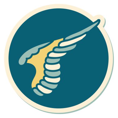 Geleneksel bir kanat stiliyle dövme çıkartması