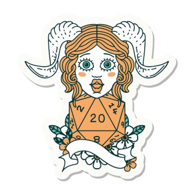 Doğal yirmilik zarla yapıştırılmış etiket.