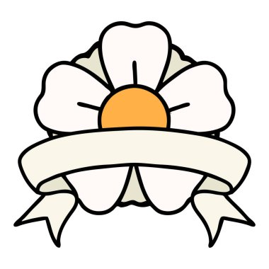 Geleneksel dövmeli çiçek bayrağı