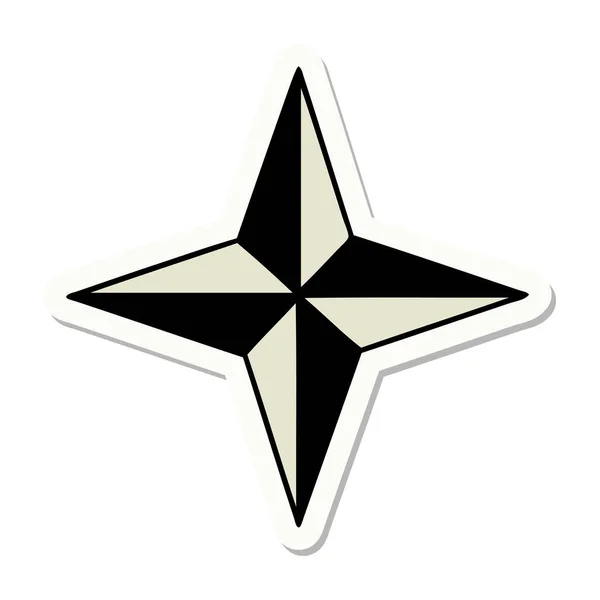 Dekal Tatuering Traditionell Stil Stjärna Symbol — Stock vektor