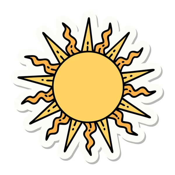 传统风格的太阳纹身贴纸 — 图库矢量图片