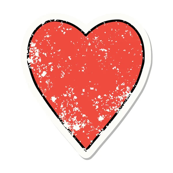 Distressed Sticker Tattoo Traditional Style Heart — Stock Vector