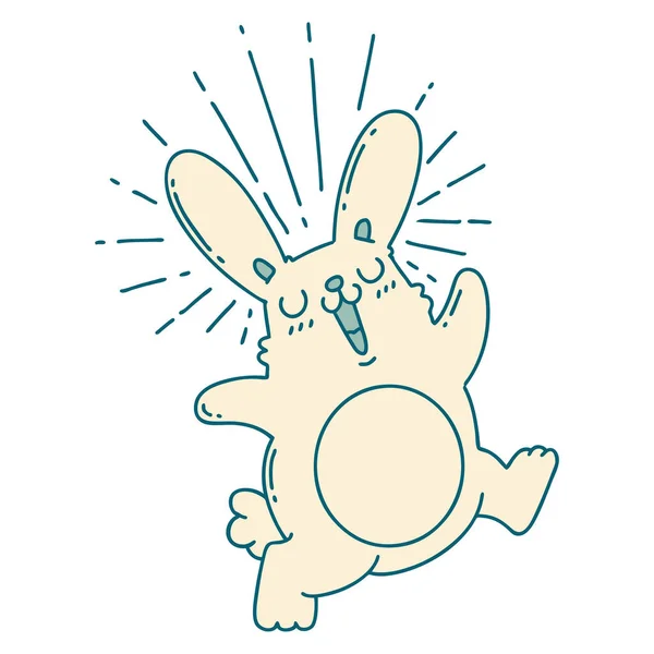 传统纹身风格跳兔的图例 — 图库矢量图片