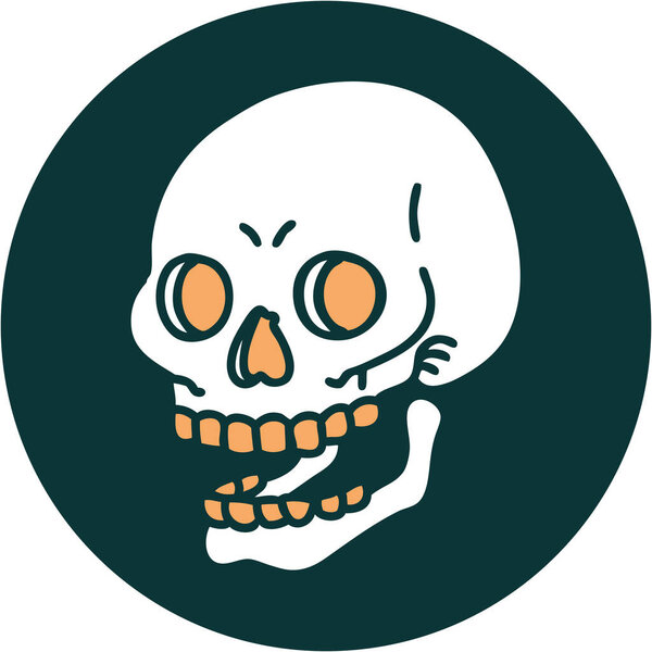 iconic tattoo style image of a skull