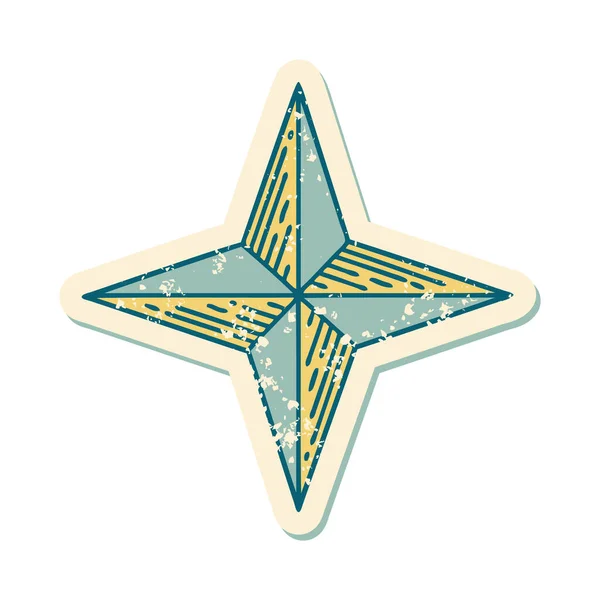 Иконическое Изображение Звезды Стиле Наклейки Стикером — стоковый вектор