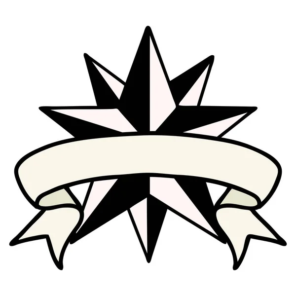 伝統的なタトゥーと星の旗 — ストックベクタ