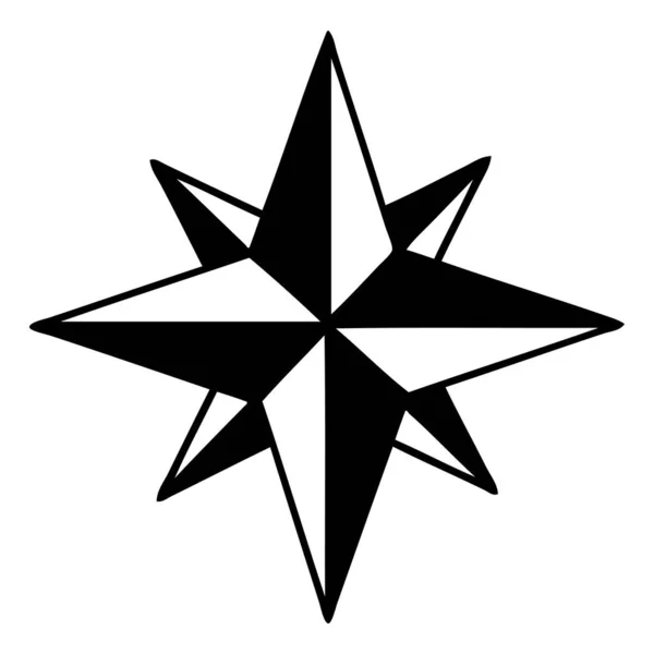 Tatouage Dans Style Ligne Noire Une Étoile — Image vectorielle