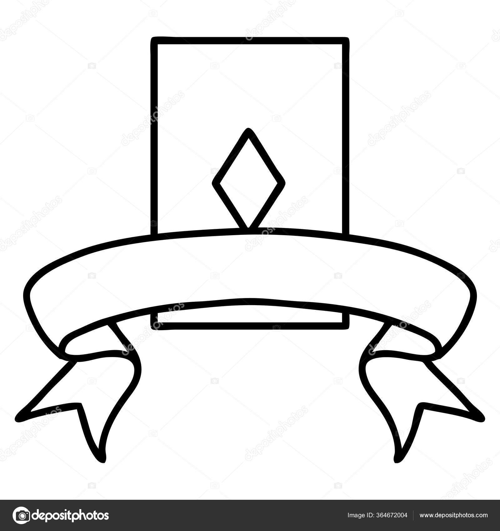 다이아몬드의 에이스 깃발이 새겨진 전통적 스톡 벡터 - ©lineartestpilot 364672004, image size:1600x1700