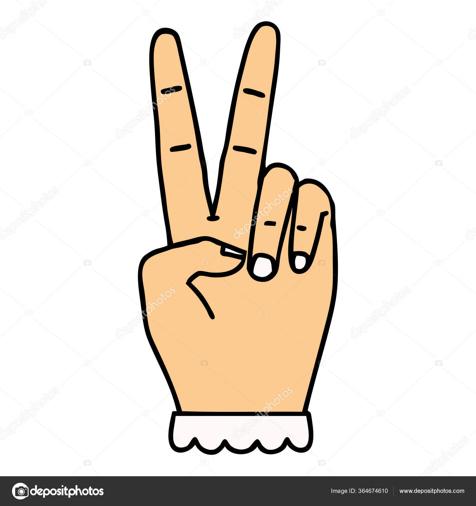 Image vectorielle Style Tatouage Rétro Symbole Paix Geste Main Deux Doigts  par ©lineartestpilot - 364674610, image size:1600x1700