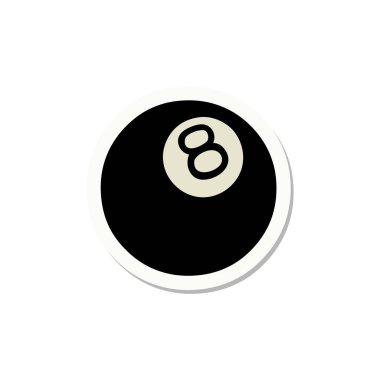 Sticker of tattoo in traditional style of 8 ball vector