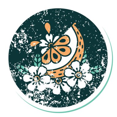 Dekoratif bir limonun sembolik desenli dövme görüntüsü