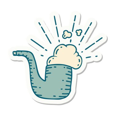 Dövme stili sigara piposu çıkartması.