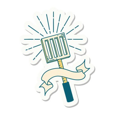 Dövme stili mutfak spatulasının çıkartması.