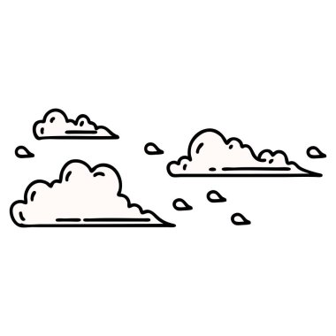 Geleneksel dövmeli bulutların çizimi