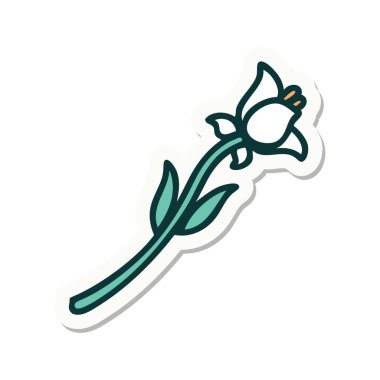 Geleneksel zambak stili dövme çıkartması.