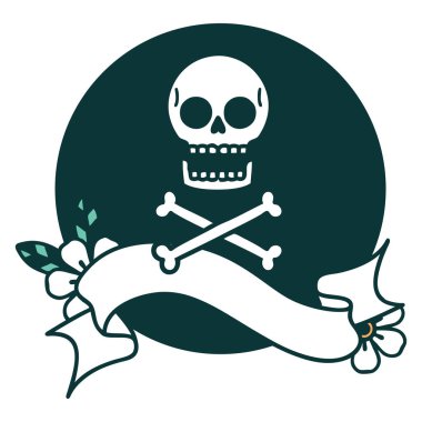 çapraz kemikli dövme biçimi simgesi