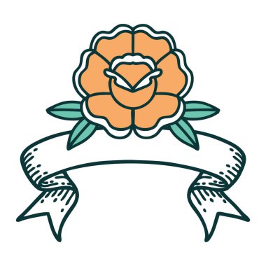 Geleneksel dövmeli çiçek bayrağı