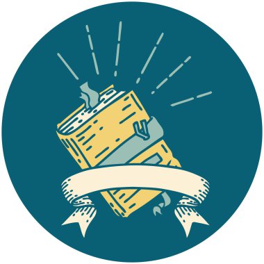 Dövme stili eski defter simgesi